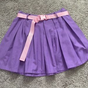 Purple skirt with pink belt